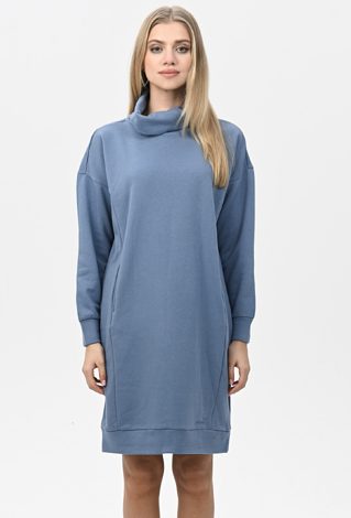 Bawełniana dresowa sukienka damska z golfem