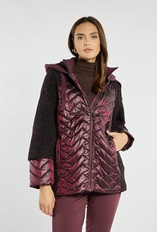Kurtka damska z łączonych materiałów