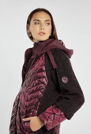 Kurtka damska z łączonych materiałów