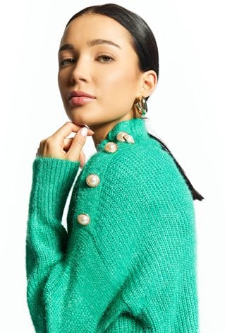 Połyskujący sweter damski