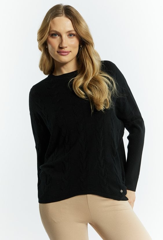 Sweter damski ze splotem