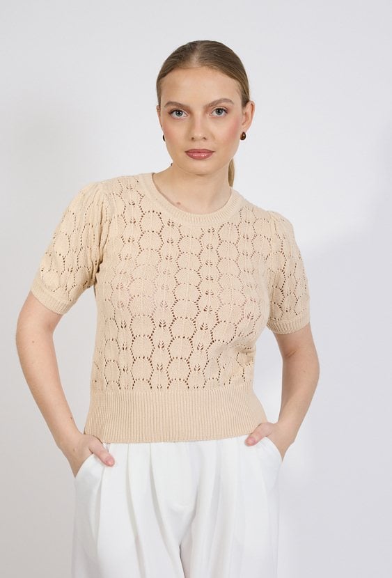 Sweter z ażurowym wzorem