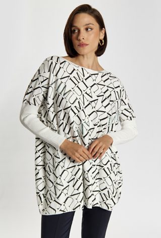 Sweter o swobodnym kroju z wzorem