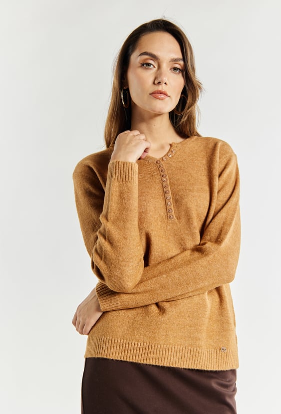 Sweter damski z guzikami