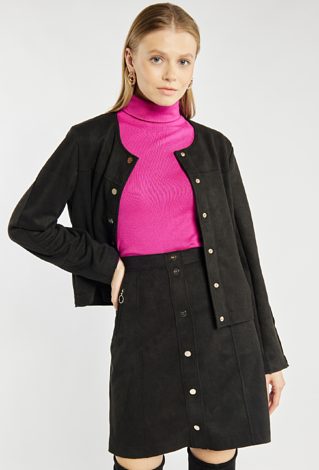 Żakiet z imitacji zamszu