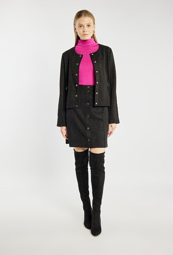 Żakiet z imitacji zamszu