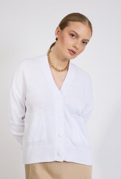 Kardigan damski z kieszonkami