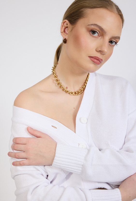 Kardigan damski z kieszonkami