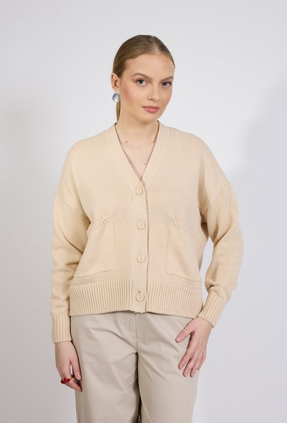 Kardigan damski z kieszonkami