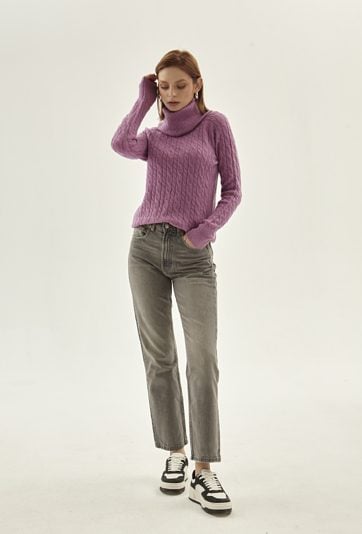 Golf z warkoczowym splotem