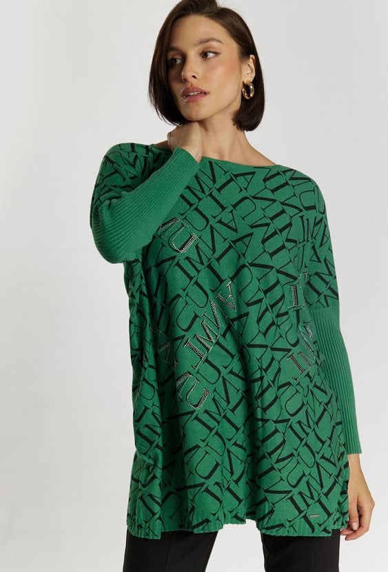 Sweter o swobodnym kroju z wzorem