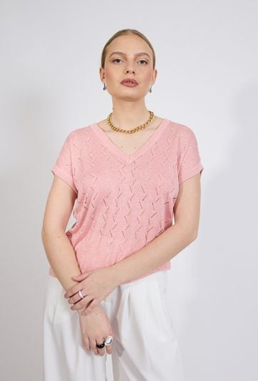 Sweter damski z ażurowym wzorem