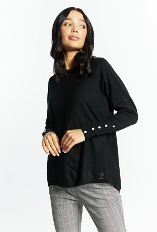 Sweter damski z ozdobnymi guzikami