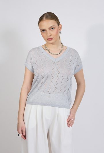 Sweter damski z ażurowym wzorem