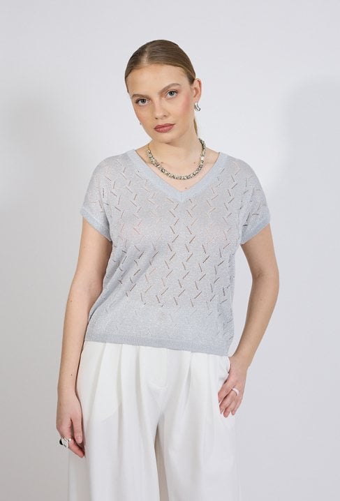 Sweter damski z ażurowym wzorem