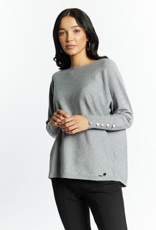 Sweter damski z ozdobnymi guzikami