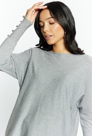 Sweter damski z ozdobnymi guzikami