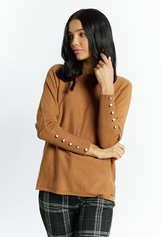 Sweter damski z ozdobnymi guzikami