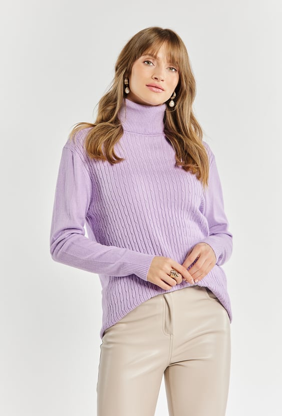 Sweter damski z pionowe prążki