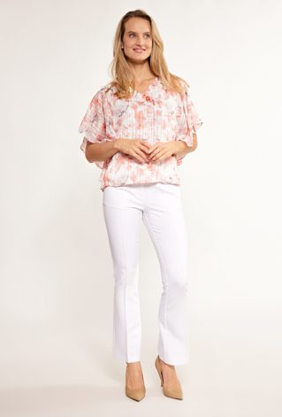 Bluzka damska z falbaną przy rękawach