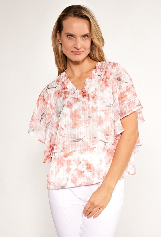 Bluzka damska z falbaną przy rękawach