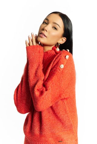 Połyskujący sweter damski