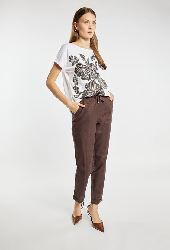 Spodnie z dodatkiem lnu