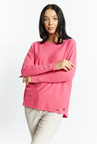 Sweter damski z ozdobnymi guzikami