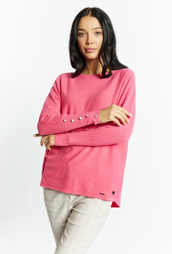 Sweter damski z ozdobnymi guzikami