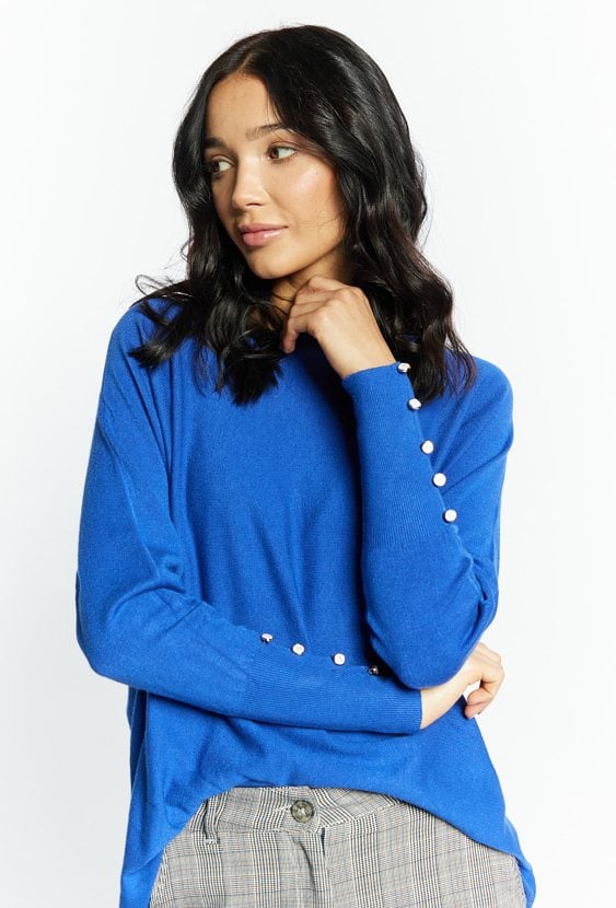 Sweter damski z ozdobnymi guzikami