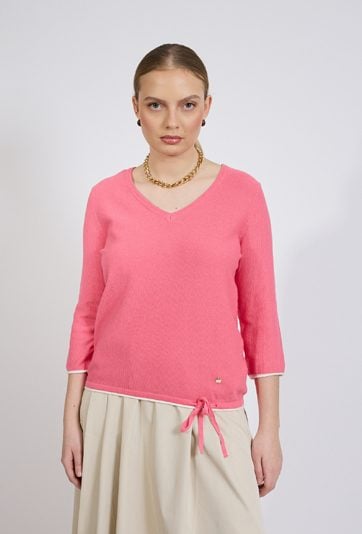Sweter damski z małym wiązaniem
