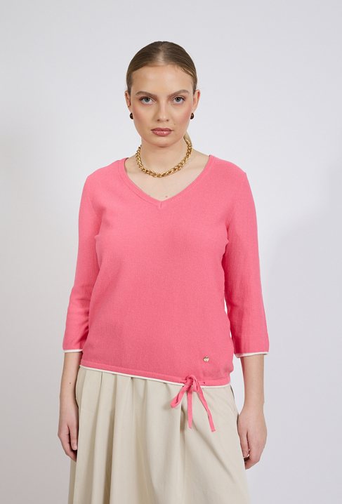 Sweter damski z małym wiązaniem