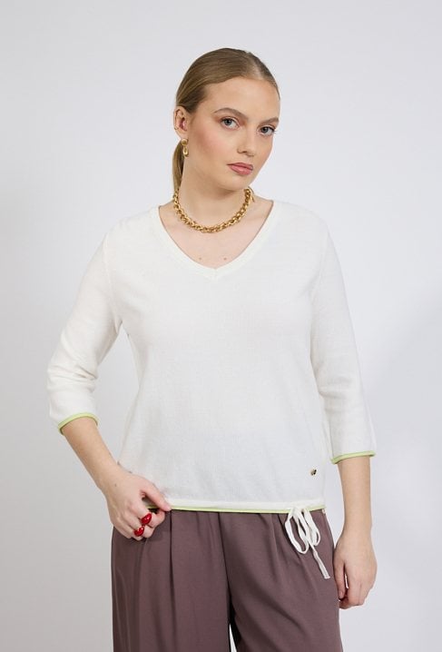 Sweter damski z małym wiązaniem