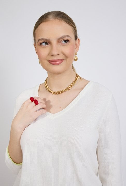 Sweter damski z małym wiązaniem