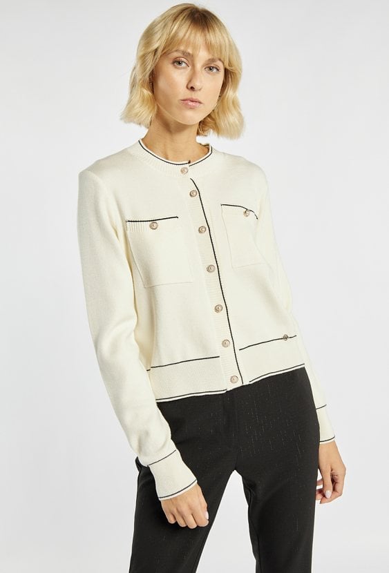 Rozpinany sweter z kieszonkami