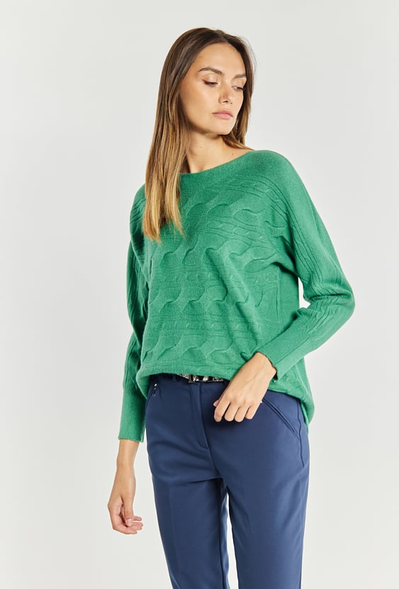 Sweter damski z dodatkiem wiskozy