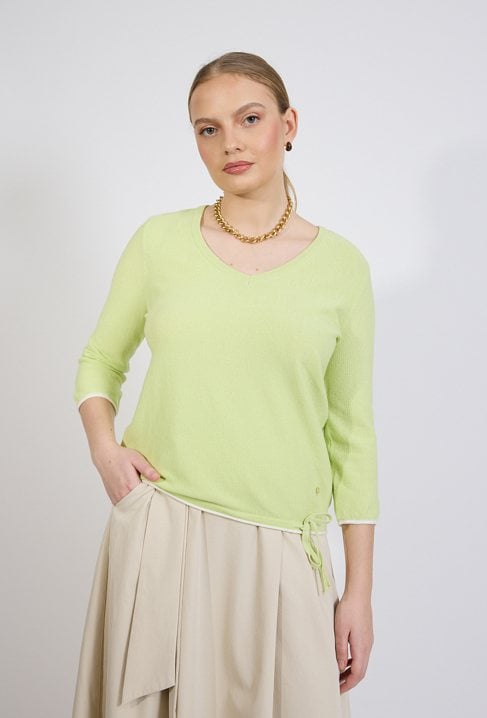 Sweter damski z małym wiązaniem