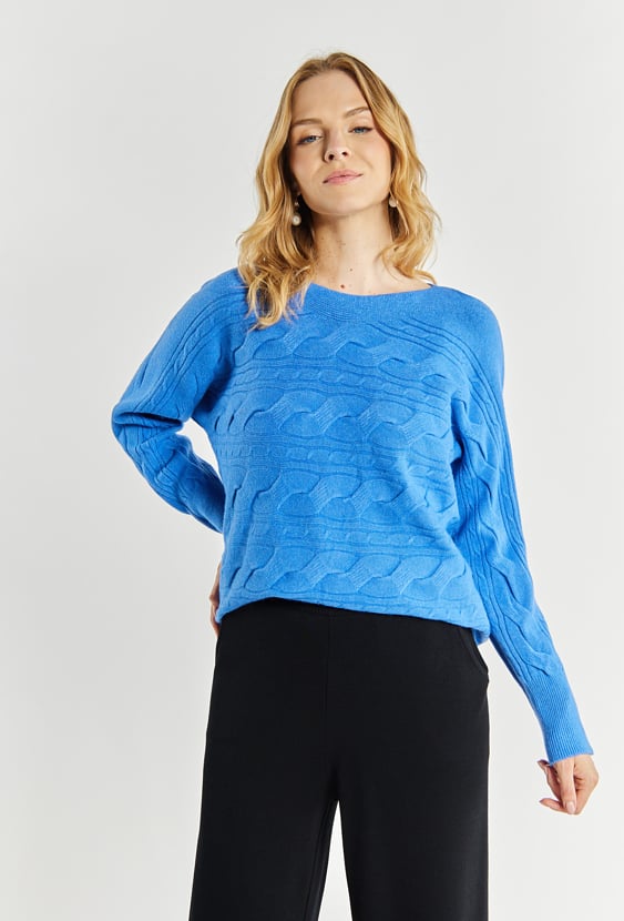 Sweter damski z dodatkiem wiskozy