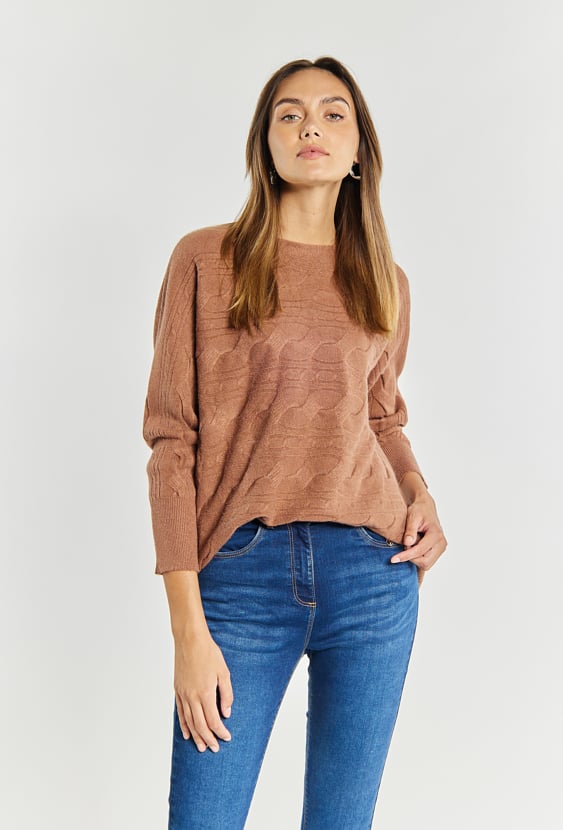 Sweter damski z dodatkiem wiskozy