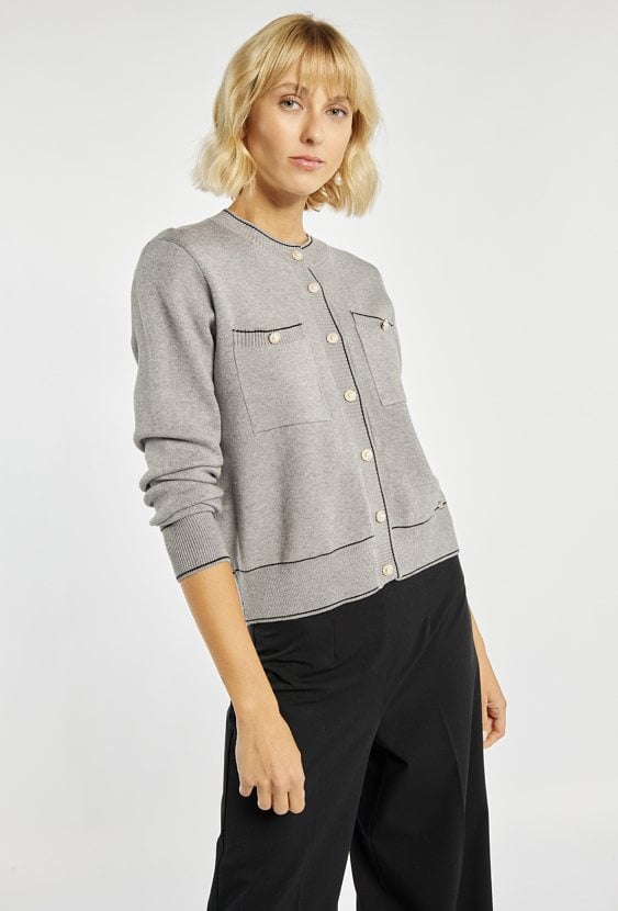 Rozpinany sweter z kieszonkami