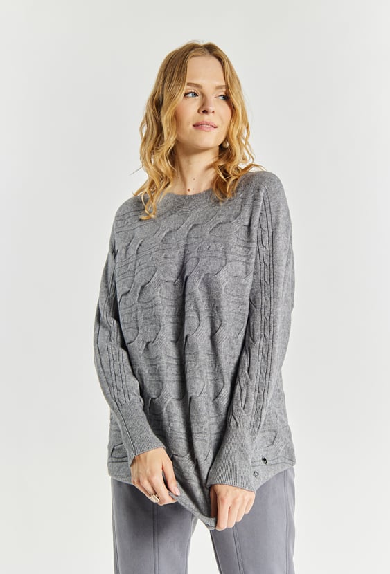 Sweter damski z dodatkiem wiskozy