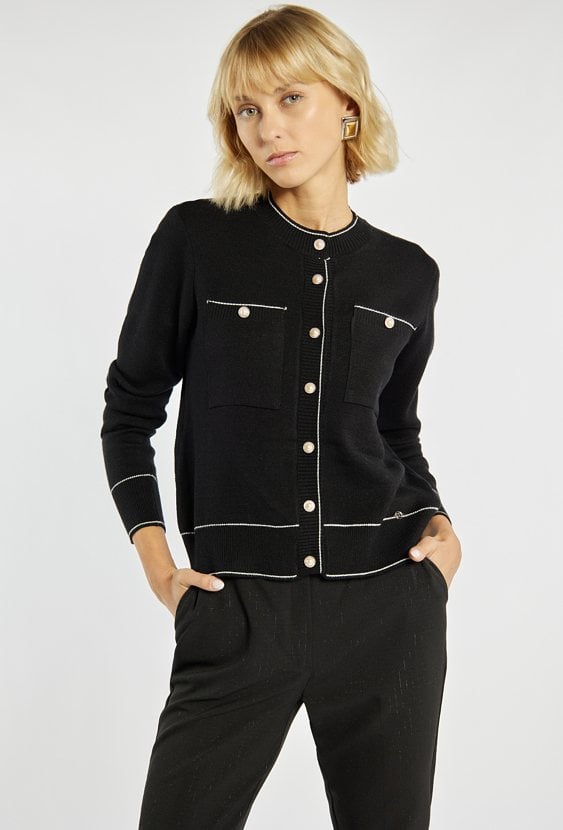 Rozpinany sweter z kieszonkami