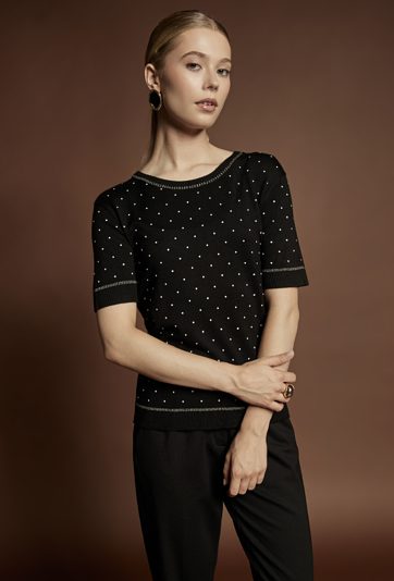 Elegancki sweter na krótki rękaw