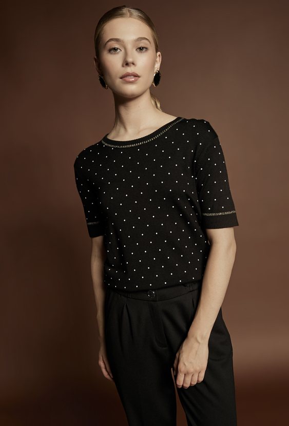Elegancki sweter na krótki rękaw