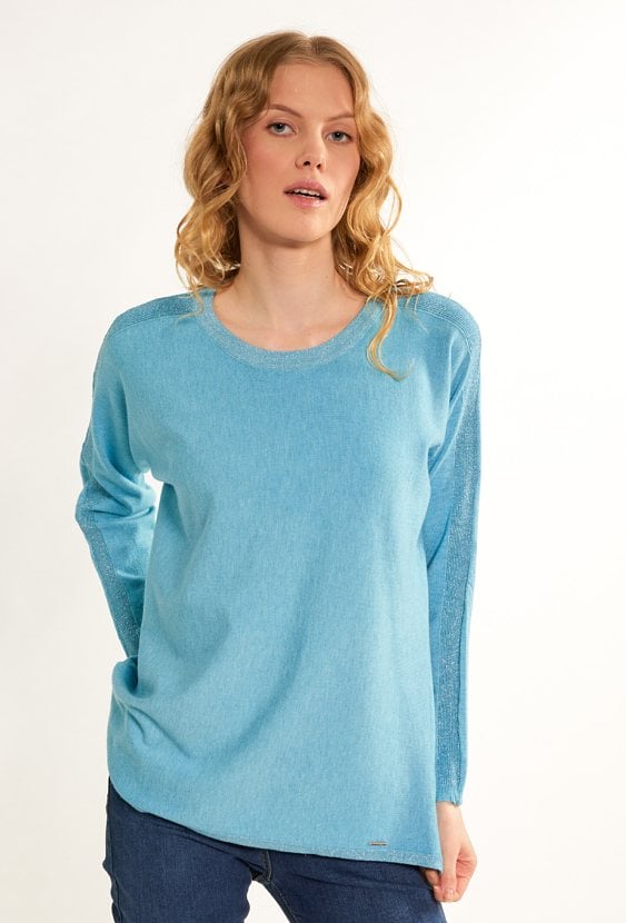 Sweter damski z połyskującą nicią