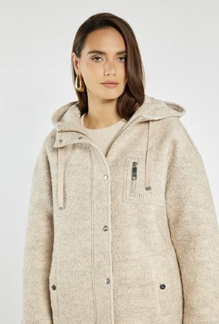 Płaszcz damski z dodatkiem wełny