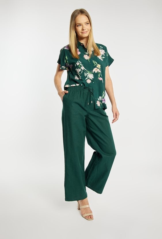 Spodnie z dodatkiem lnu