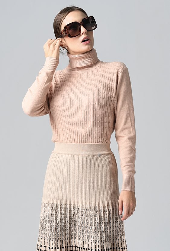 Sweter damski z pionowe prążki