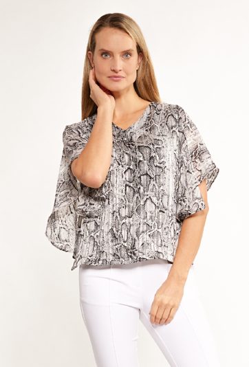 Bluzka damska z falbaną przy rękawach