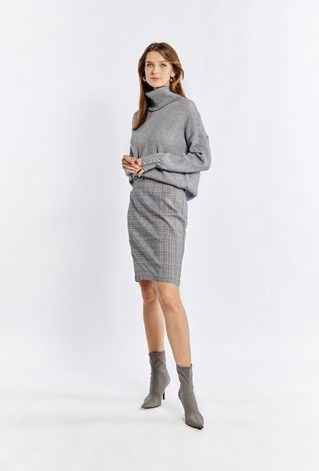 Damska spódnica w delikatną kratę